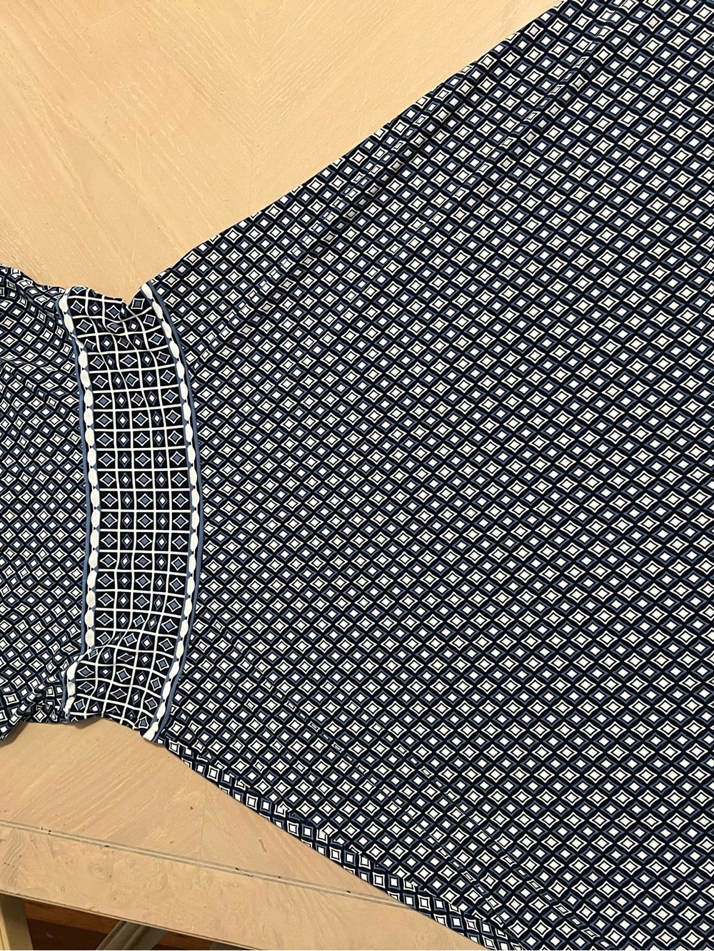 Max Studio Navy and White Geometric Print Dress - Picture 3 of 5